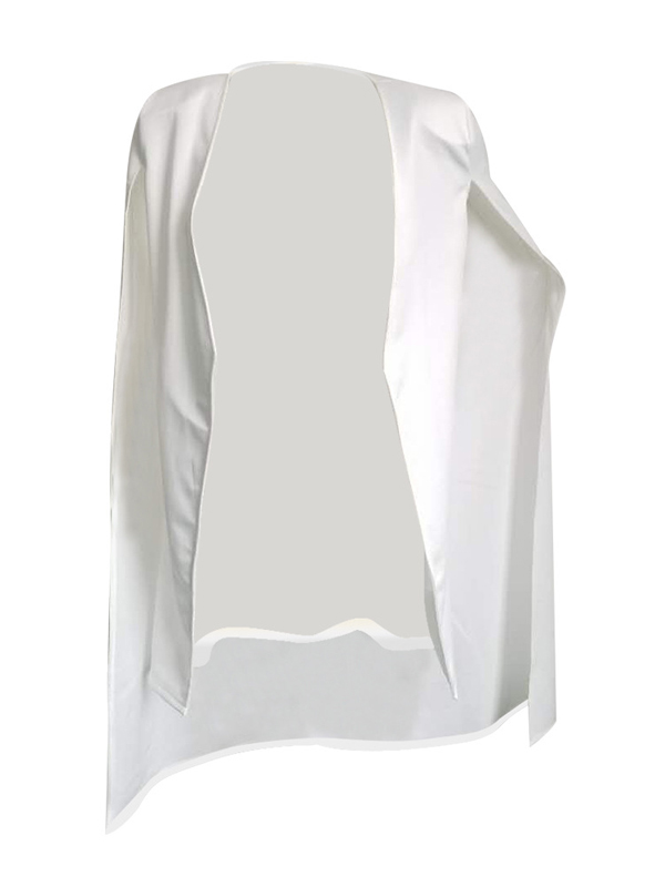 Trendy Long Sleeves Cloak Design White Healthy Fabric CoatLW | Fashion ...