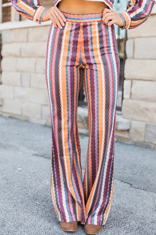 multicolor striped pants