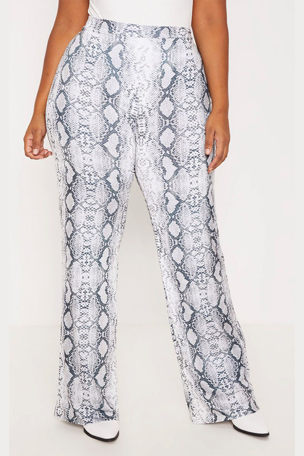 snakeskin pattern pants