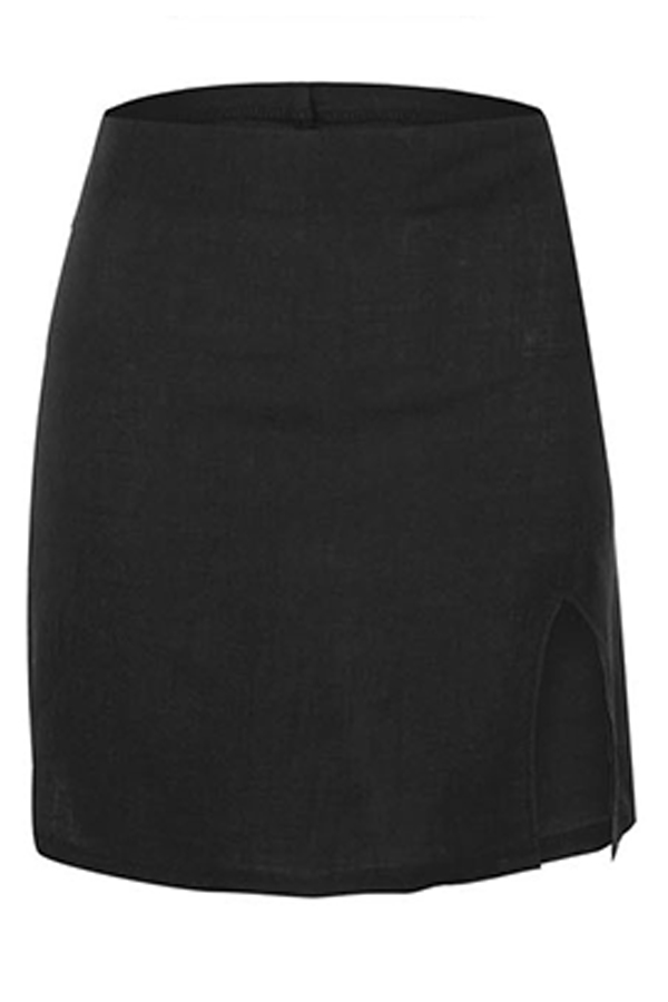Lovely Casual Slit Black Mini SkirtLW | Fashion Online For Women ...