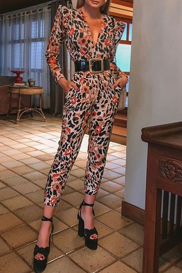 Lovely Sexy Leopard Printed One piece JumpsuitLovelyWholesale 