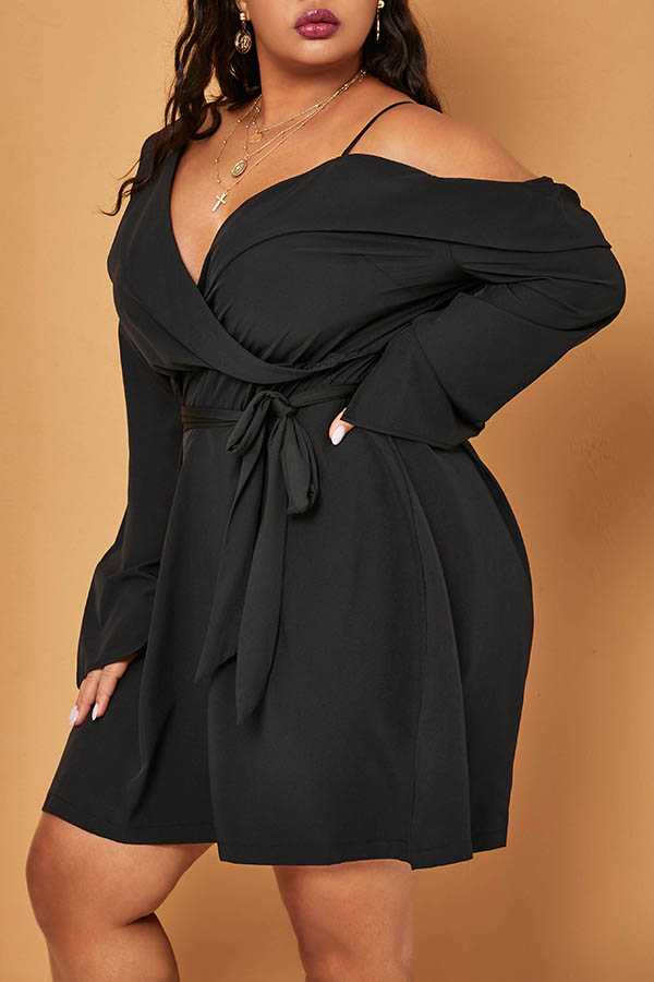 casual knee length black dress