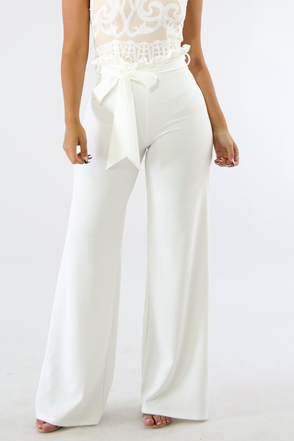 Lovely Work Loose White PantsLW | Fashion Online For Women | Affordable ...