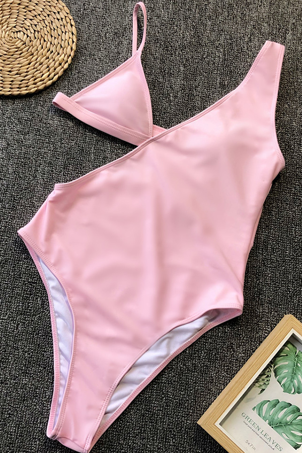 Lovely Hollow-out Light Pink Bathing Suit One-piece SwimsuitLW ...