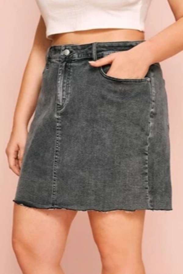 lovely Casual Basic Black Plus Size Denim SkirtLW Fashion Online For
