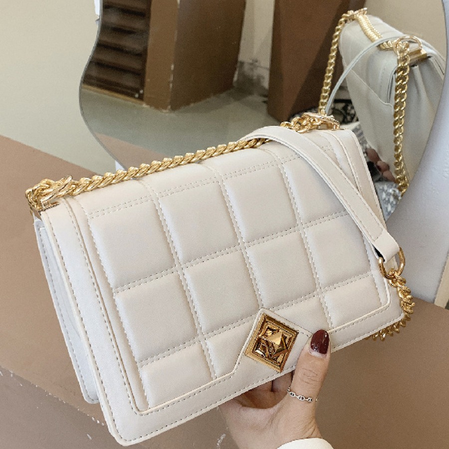 white chain handbag