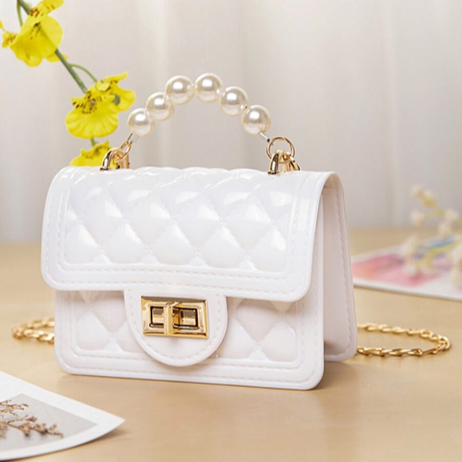 white chain cross body bag