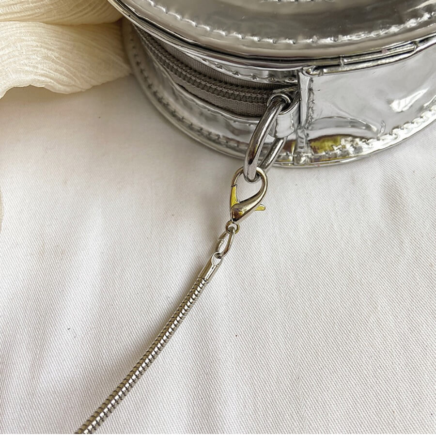 silver chain strap for bag