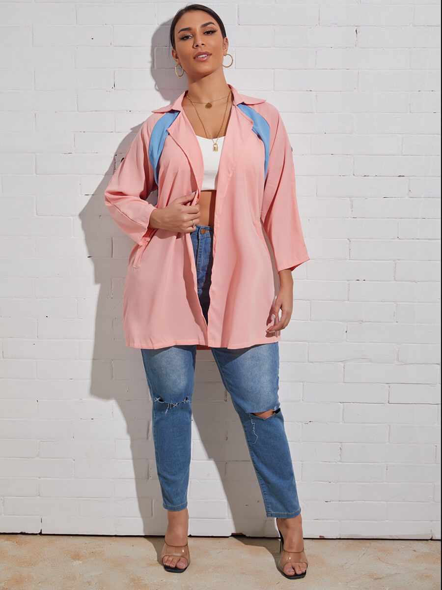 pinkstripe full sleeves pink coat with shirt and pant set