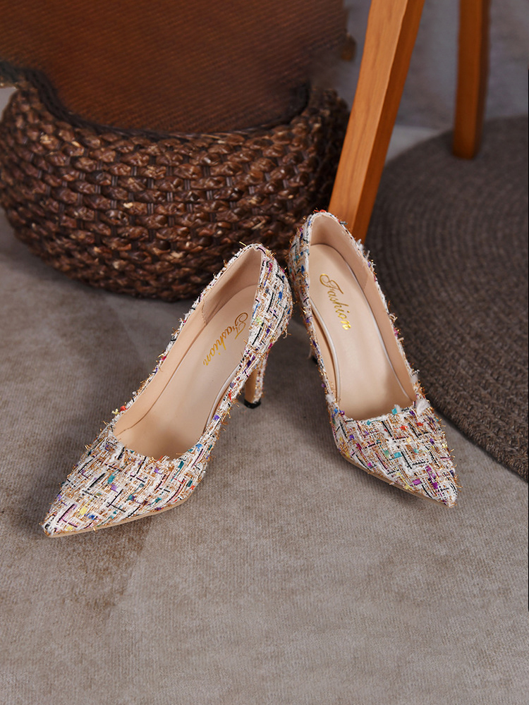 LW Woven Tweed Cloth Pumps Sale | LovelyWholesale