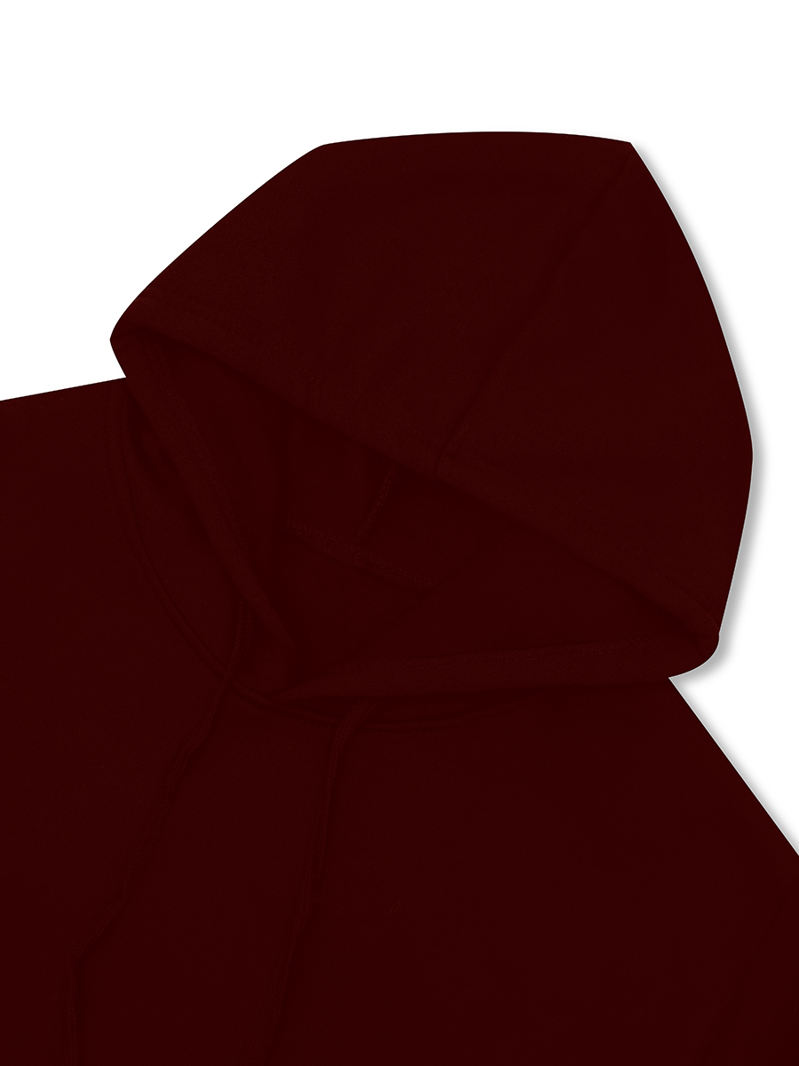 LW Men Casual Hooded Collar Basic Wine Red Two-pie